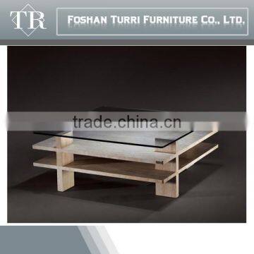 Tempered Glass Top Natural Marble TV Stand, TV Tables photo-3
