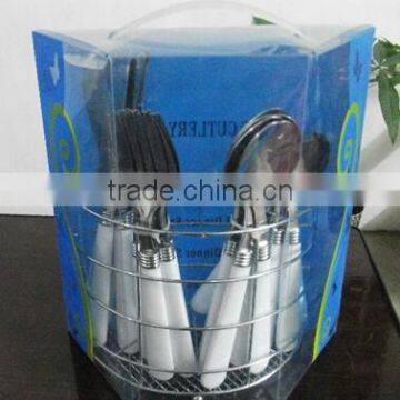 Plastic Handle 24pcs Cutlery Set in PVC Box and Low Price photo-5
