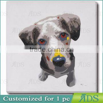 Cute Dog Abstract Home Decor Canvas Animal Oil Painting photo-5