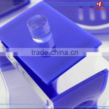 China Wholesale Luxury Pump Bottle Hotel Balfour Purple Crystal Clear Plastic Lucite Acrylic Bathroom Accessories photo-4