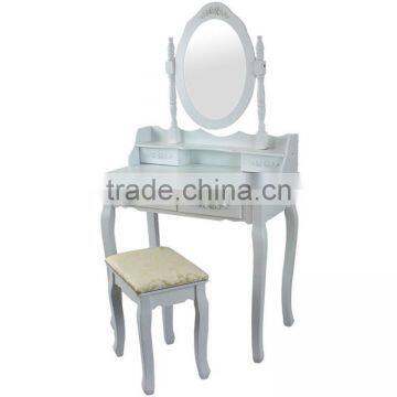 Wooden Modern Folding Mirror Dresser Table Set photo-2