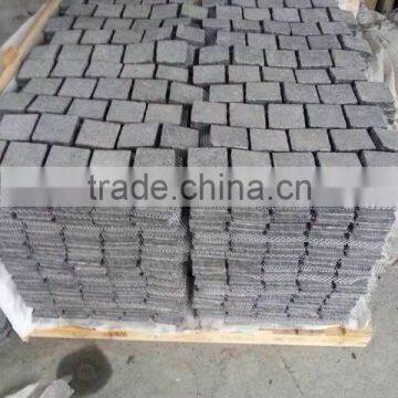 Black Granite Mesh Paving Cheap Black Paver Granite Paving Stone photo-2