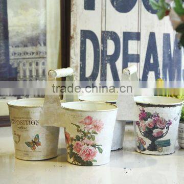 Wholesale Double Garden Flower Pots With Handle photo-2