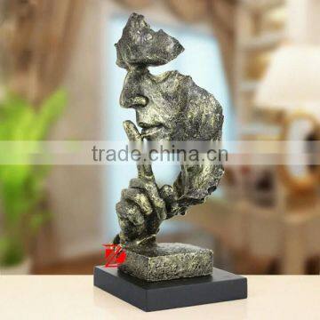 resin abstract man head sculpture for home decoration