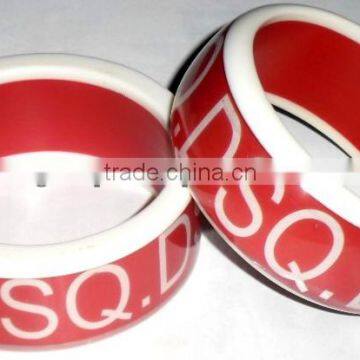 Resin Lucite Glitter Wide Cuff Bracelet Bangle