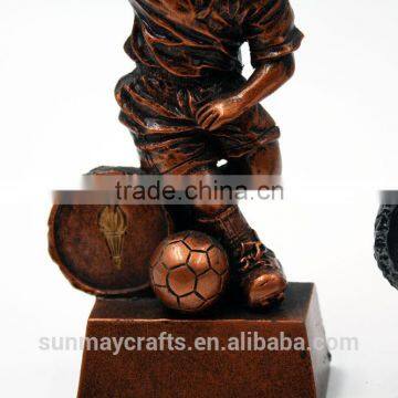 Custom High Quality Polyresin Gold and Silver Football Trophy Statue for Children photo-5