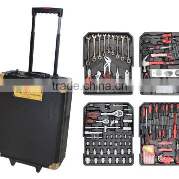 LB-444 Swiss kraft 186 pcs hand tool set in black-golden aluminium case