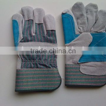 China oem reinforced Palm Cow Split Leather with Pasty Cuff for Welding working glove