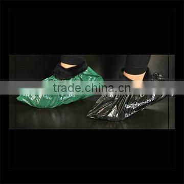 Disposable plastic shoe cover with printing