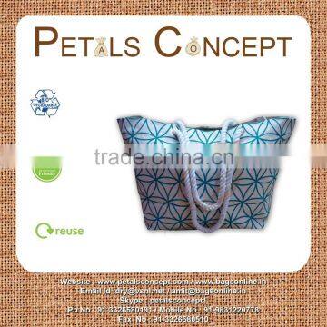 Hot Exclusive Floral Print Cotton Canvas Beach Bag With Twisted Rope Handle - Hanging Zip Pocket-made From Natural 12 Oz Canvas photo-6