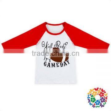 Hot Fashion Girls Icing Raglan Shirts Baby Girl Custom Print T Shirt Children's Football Designs Long Sleeve Cotton Shirt