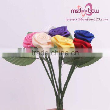 Cheap Decorative Satin Ribbon Roses Artificial Flowers Wholesale photo-4