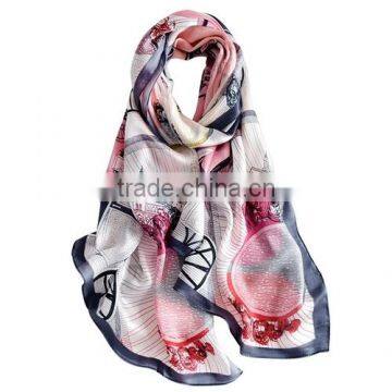 No MOQ Custom-made Digital Printing Silk Scarf Fashion Scarf photo-3