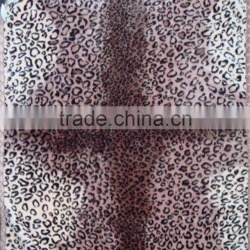 100%polyester super soft leopard design stamped plush raschel blanket