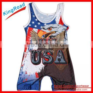 Kid's Wrestling Singlet Youth Custom Uniform With Free Design Service photo-3