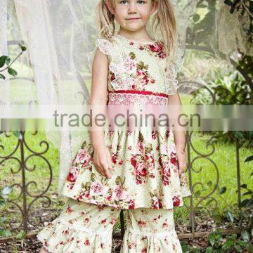 Vintage Rose Country Chic Holiday Bo Peep Dress Matching Ruffle Pant