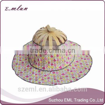 New Custom high quality folding fan hat