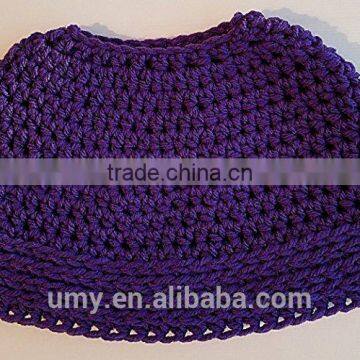 Purple Messy Bun Beanie Ponytail Hat