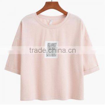 2017 Letters Contracted Comfortable Round Collar Cotton Short Sleeve T-shirt photo-2