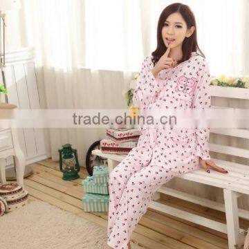 Zm31135a Latest Maternity Nursing Clothing Casual Women Pajamas Set photo-2