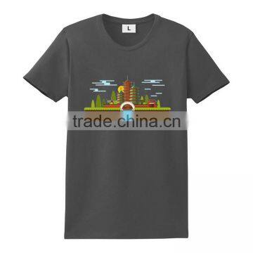 Rounded Hem 60% Cotton 40% Polyester Cheap Printing Muscle Fit t Shirt photo-5