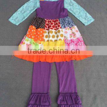 Wholesale Happy Fall Halloween Boutique Sets Baby Girls Outfit Wholesale Boutique Outfit Orange Dress Ruffle Pant Remake Outfits photo-6