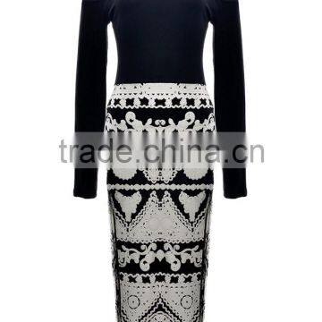 New Fashion Retro Dream Floral Cutout Sleeves Slit Dress Wholesale photo-2