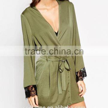 Regular Fit Wrap Front Bath Robe Wholesale Women Comfortable Robe photo-4