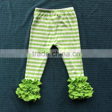 QL-377 green and white stripe baby icing leggings new design 2016