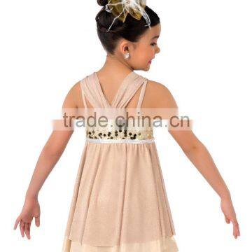 2016 - Children Plain Gold Beautiful White Middle Soft Cheap Dress photo-2