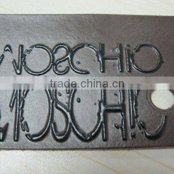 Hot Stamp Logo Leather Labels for Jeans Leather Label Patch, Leather Jacket Label photo-3