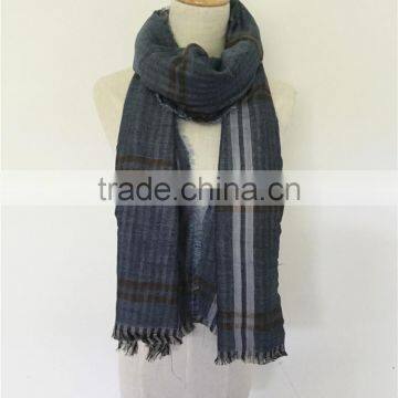 Jilong Double Face Plaid Scarf Classic Blue Fashion Men Scarf