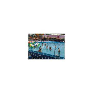 Commercial Large Rectangular Metal Frame Pool , Mobile Swimming Pool For Park