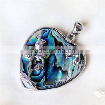 Rose Heart Abalone Shell Beads Pendant photo-2