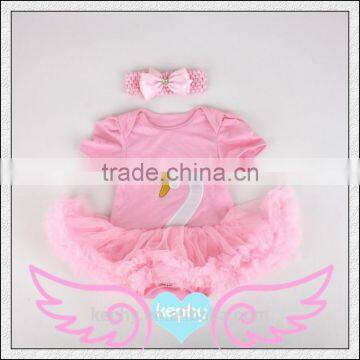 Newborn Infant Baby Girl Gray Outfit Christmas Romper Tutu Dress Headband 2PC Set photo-5