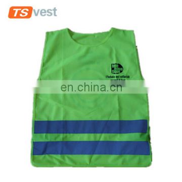 Custom EN1150 kid safety waistcoat with logo printed