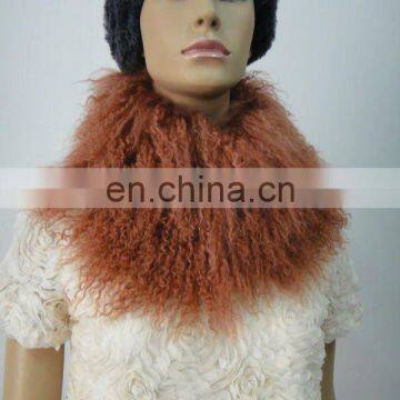 3156# Mongolian Lamb Fur Scarf, Genuine Animal Fur Neck Warmer