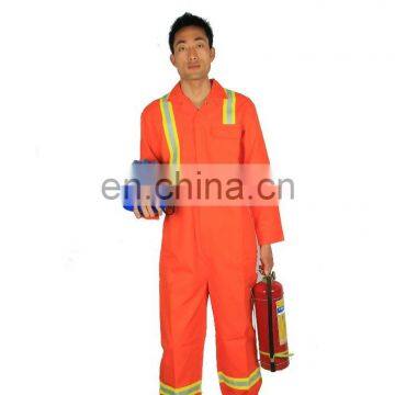 Hi-vis orange flame resistant safety working coverall