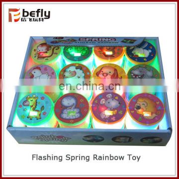 Plastic rainbow toy kids flashing spring toy bouncing