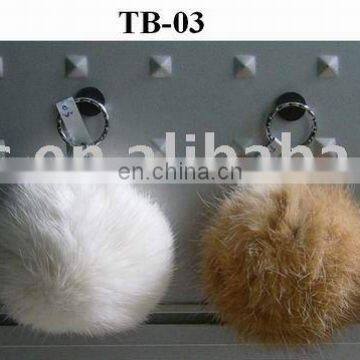 Lovely Ball Keychain! Craft of Rabbit Fur! BEST PRICE!