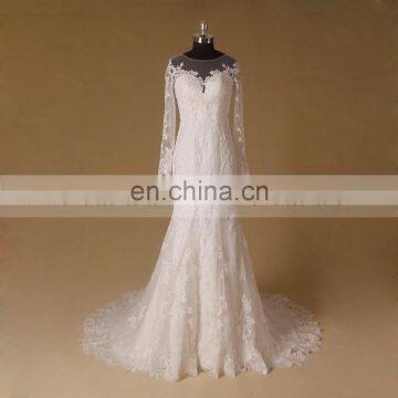 Sexy indian long sleeve mermaid zhongshan wedding dress