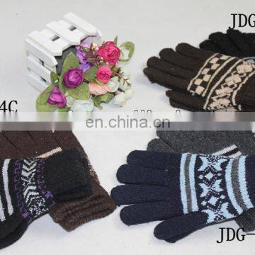 navy blue knitted gloves warm winter string knit adult gloves