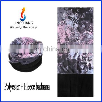 LINGSHANG wholesale custom polar fleece multifunctional tubular bandana