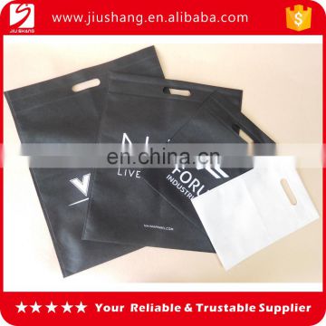 Customized big black die cut non woven shopping bag print