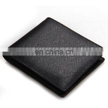 Fashion Handmade black slim mens wallet genuine leather