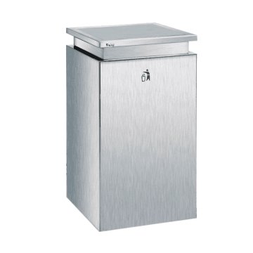 Public stainless steel wastebin