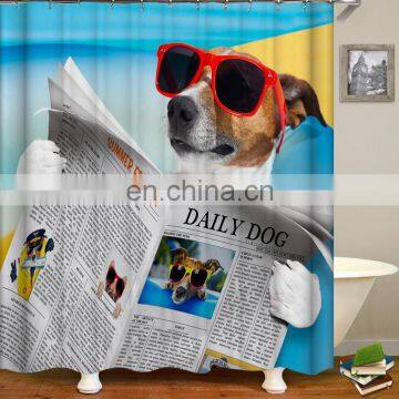 I@home 3d Digital Mildew Resistant 100% Polyester Dog Fabric Shower Curtain Printing Waterproof photo-6