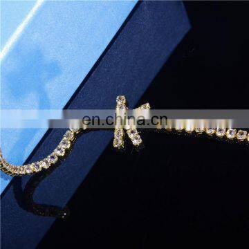 Браслет с именем из 26 букв, индивидуальный теннисный браслет, браслет с буквами и кристаллами, браслет для лодыжки