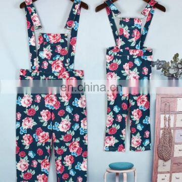 2019 Summer Family Matching Clothing Floral Print Overalls Mother and Child Dress Long Maxi Dress photo-4