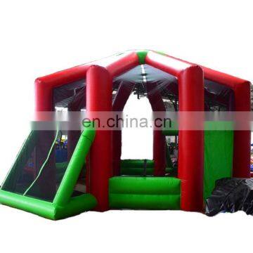 Mobile and folding Children round playground inflatable football filed with net and cover